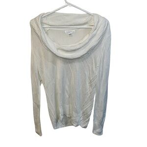 Passport White Cowl Neck Sweater Relaxed Fit XL